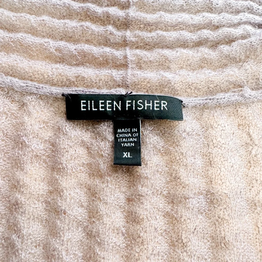 Eileen Fisher XL Mohair Blend Ribbed Longline Duster Cardigan Lavender Italian - Picture 6 of 8